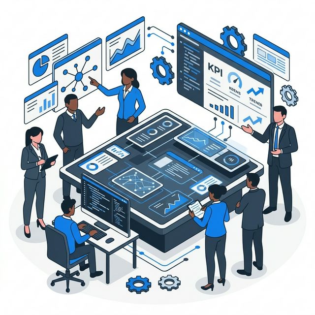 Team collaborating on market research